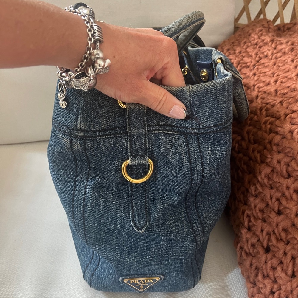 Prada Denim Shopping Tote (Large) - Picture 10 of 16